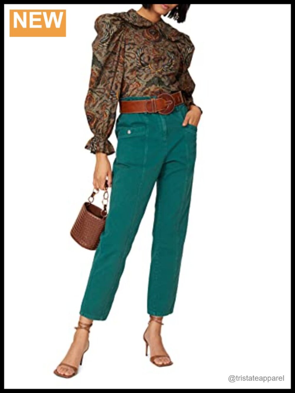 Puff Sleeve Batik Print Cotton Blouse, Collared Peasant Top